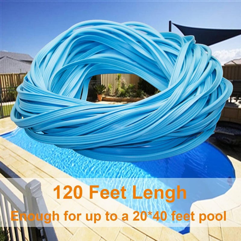 FBULWSEC Roll Pool Bead Lock,Pool Liner Lock for Above-Ground & In-Ground Swimming Pool Beaded Liners Lock 120'ft,Blue - Image 3